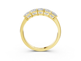 Yellow gold Princess Cut Five-Stone Diamond White Gold Band with Prong Setting_117