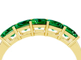 Yellow gold Princess Cut Five-Stone Emerald Band with Prong Setting_10