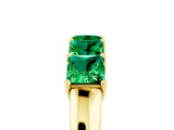 Yellow gold Princess Cut Five-Stone Emerald Band with Prong Setting_11