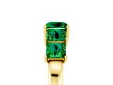 Yellow gold Princess Cut Five-Stone Emerald Ring with Classic Prong Setting_11