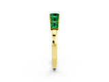 Yellow gold Princess Cut Five-Stone Emerald Ring with Classic Prong Setting_8