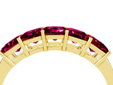 Yellow gold Princess Cut Five-Stone Garnet Band with Prong Setting_10