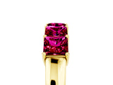 Yellow gold Princess Cut Five-Stone Garnet Band with Prong Setting_11