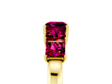 Yellow gold Princess Cut Five-Stone Garnet Ring with Classic Prong Setting_11