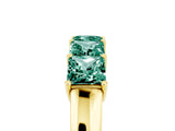 Yellow gold Princess Cut Five-Stone Green Sapphire Band with Prong Setting_11