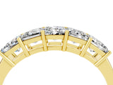 Yellow gold Princess Cut Five-Stone Moissanite Band with Prong Setting_10