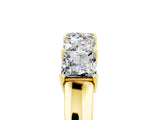 Yellow gold Princess Cut Five-Stone Moissanite Band with Prong Setting_11