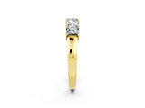 Yellow gold Princess Cut Five-Stone Moissanite Band with Prong Setting_8