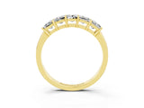 Yellow gold Princess Cut Five-Stone Moissanite Band with Prong Setting_9