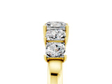 Yellow gold Princess Cut Five-Stone Moissanite Ring with Classic Prong Setting_11