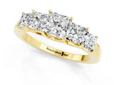 Yellow gold Princess Cut Five-Stone Moissanite Ring with Classic Prong Setting_7