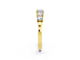 Yellow gold Princess Cut Five-Stone Moissanite Ring with Classic Prong Setting_8