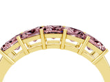 Yellow gold Princess Cut Five-Stone Morganite Band with Prong Setting_10