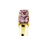 Yellow gold Princess Cut Five-Stone Morganite Band with Prong Setting_11