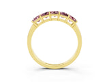 Yellow gold Princess Cut Five-Stone Morganite Band with Prong Setting_9