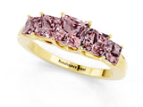 Yellow gold Princess Cut Five-Stone Morganite Ring with Classic Prong Setting_7
