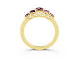 Yellow gold Princess Cut Five-Stone Morganite Ring with Classic Prong Setting_9
