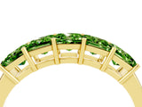 Yellow gold Princess Cut Five-Stone Peridot Band with Prong Setting_10
