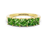 Yellow gold Princess Cut Five-Stone Peridot Band with Prong Setting_6