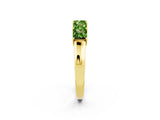 Yellow gold Princess Cut Five-Stone Peridot Band with Prong Setting_8