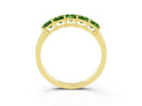 Yellow gold Princess Cut Five-Stone Peridot Band with Prong Setting_9
