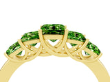 Yellow gold Princess Cut Five-Stone Peridot Ring with Classic Prong Setting_10