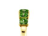 Yellow gold Princess Cut Five-Stone Peridot Ring with Classic Prong Setting_11