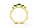 Yellow gold Princess Cut Five-Stone Peridot Ring with Classic Prong Setting_9