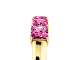 Yellow gold Princess Cut Five-Stone Pink Sapphire Band with Prong Setting_23