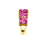 Yellow gold Princess Cut Five-Stone Pink Sapphire Ring with Classic Prong Setting_23