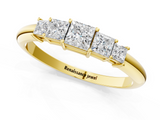 Yellow gold Princess Cut Five-Stone Prong Set Diamond Band_21