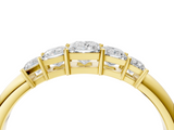 Yellow gold Princess Cut Five-Stone Prong Set Diamond Band_24
