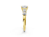 Yellow gold Princess Cut Five-Stone Prong Set Diamond Ring with Classic Band_46