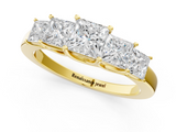 Yellow gold Princess Cut Five-Stone Prong Set White Gold Band_105