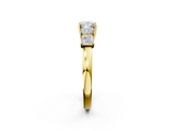 Yellow gold Princess Cut Five-Stone Prong Set White Gold Band_106
