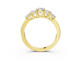 Yellow gold Princess Cut Five-Stone Prong Set White Gold Band_107