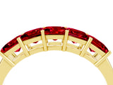 Yellow gold Princess Cut Five-Stone Ruby Band with Prong Setting_10