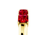Yellow gold Princess Cut Five-Stone Ruby Band with Prong Setting_11