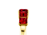 Yellow gold Princess Cut Five-Stone Ruby Ring with Classic Prong Setting_11