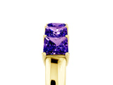Yellow gold Princess Cut Five-Stone Tanzanite Band with Prong Setting_11