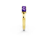 Yellow gold Princess Cut Five-Stone Tanzanite Band with Prong Setting_8