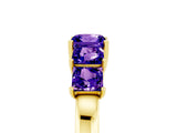 Yellow gold Princess Cut Five-Stone Tanzanite Ring with Classic Prong Setting_11