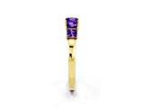 Yellow gold Princess Cut Five-Stone Tanzanite Ring with Classic Prong Setting_8