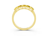 Yellow gold Princess Cut Five-Stone Yellow Sapphire Band with Prong Setting_21