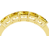 Yellow gold Princess Cut Five-Stone Yellow Sapphire Band with Prong Setting_22