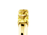 Yellow gold Princess Cut Five-Stone Yellow Sapphire Band with Prong Setting_23