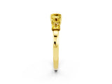 Yellow gold Princess Cut Five-Stone Yellow Sapphire Ring with Classic Prong Setting_20