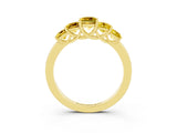 Yellow gold Princess Cut Five-Stone Yellow Sapphire Ring with Classic Prong Setting_21
