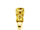 Yellow gold Princess Cut Five-Stone Yellow Sapphire Ring with Classic Prong Setting_23