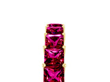 Yellow gold Princess Cut Garnet Channel-Set Eternity Band with Prong Setting_11
